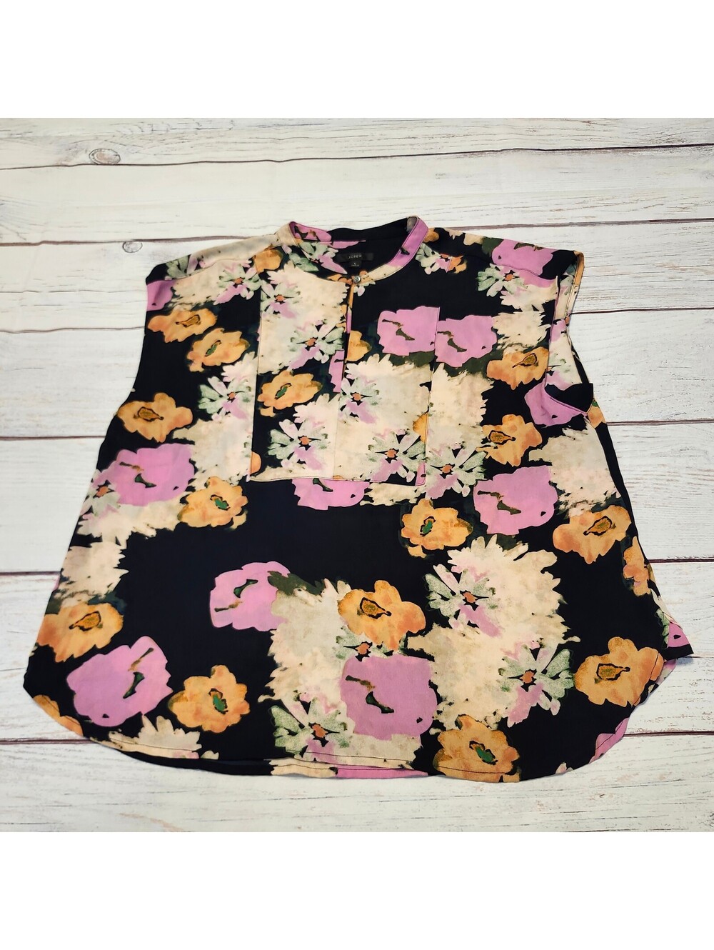 J.Crew Floral Sleeveless Blouse Size Large